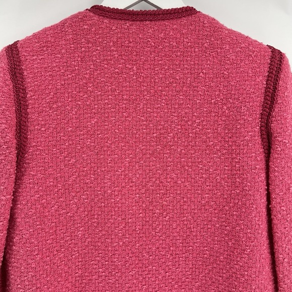 Vintage Castleberry Boucle Blazer Size 12 Pink‎ Tweed Jacket Union Made Classy - Picture 5 of 10
